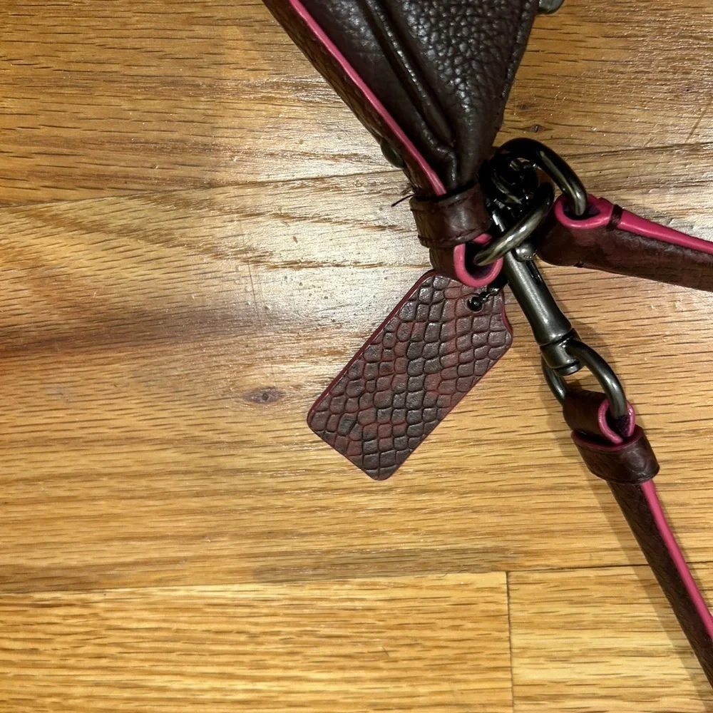 Coach Harley East Purple Snake Hobo Bag